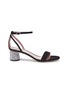 Main View - Click To Enlarge - PEDDER RED - 'Ally' strass heel ankle strap suede sandals