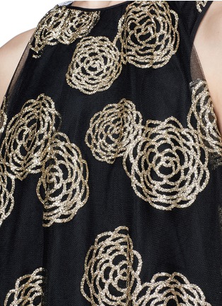 Detail View - Click To Enlarge - CO - Glitter floral print tiered mesh cape