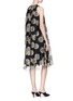 Figure View - Click To Enlarge - CO - Glitter floral print tiered mesh cape