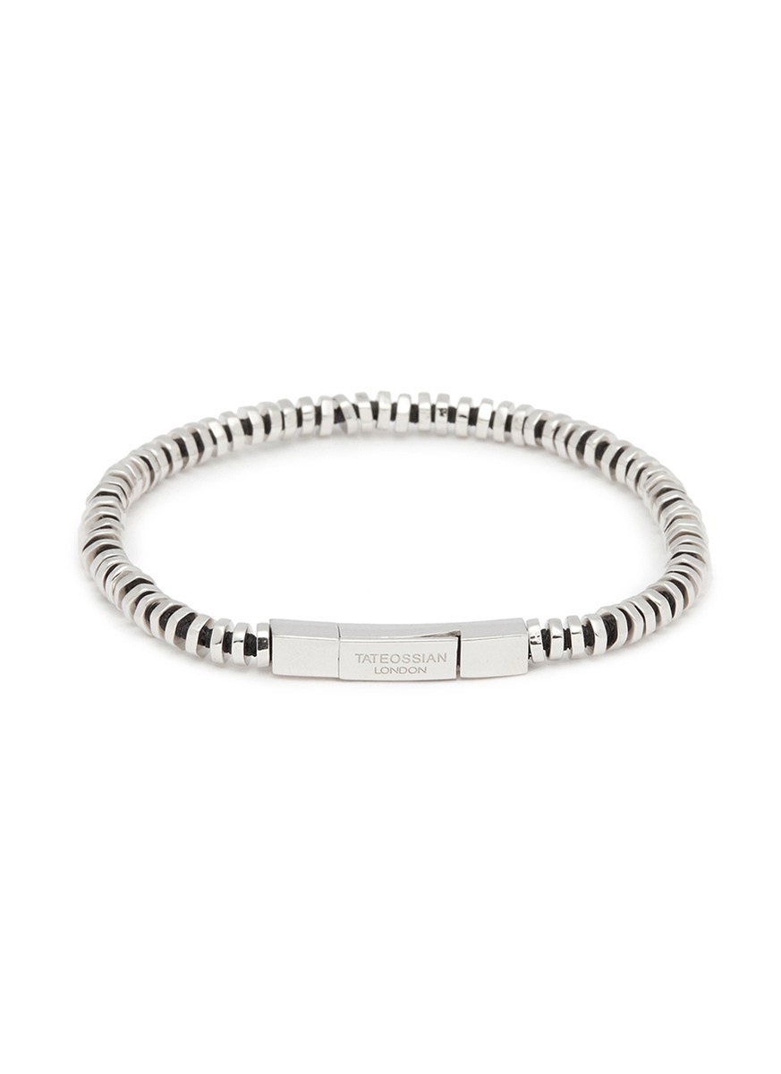Silver disc bead bracelet
