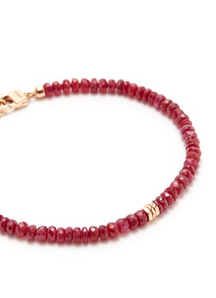 Detail View - Click To Enlarge - TATEOSSIAN - Ruby bead 18k rose gold silver bracelet