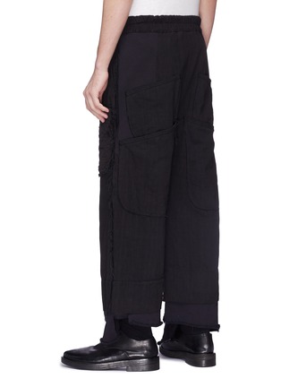 Back View - Click To Enlarge - BY WALID - Patchwork linen jogging pants