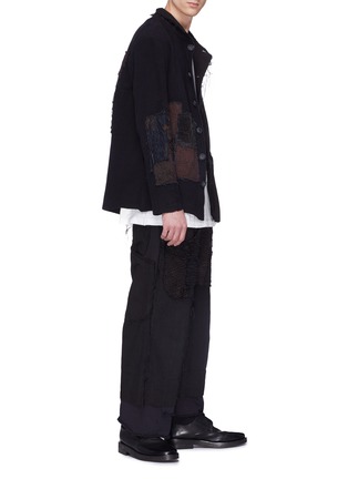 Figure View - Click To Enlarge - BY WALID - Contrast panel linen-cotton shirt jacket