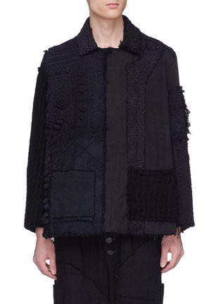 Main View - Click To Enlarge - BY WALID - Reconstructed patchwork cashmere-cotton peacoat