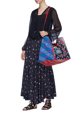Figure View - Click To Enlarge - CHRISTIAN LOUBOUTIN - 'Manilacaba' jeepney appliqué satin patchwork tote