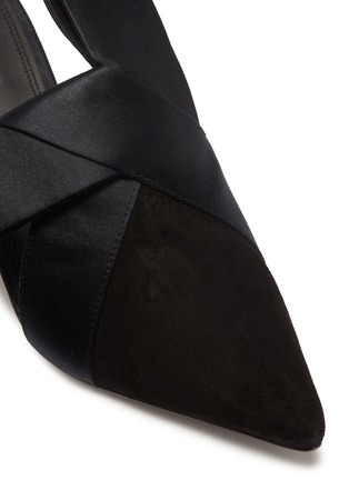 Detail View - Click To Enlarge - MERCEDES CASTILLO - 'Suma Mid' satin bow kid suede mules
