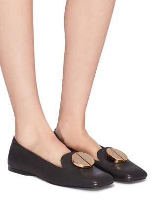 Figure View - Click To Enlarge - MERCEDES CASTILLO - 'Taki' oversized nailhead disc leather flats