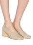 Figure View - Click To Enlarge - MERCEDES CASTILLO - 'Emilia Mid' ruched leather pumps