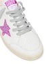 Detail View - Click To Enlarge - GOLDEN GOOSE - 'Ball Star' glitter cracked panel leather kids sneakers