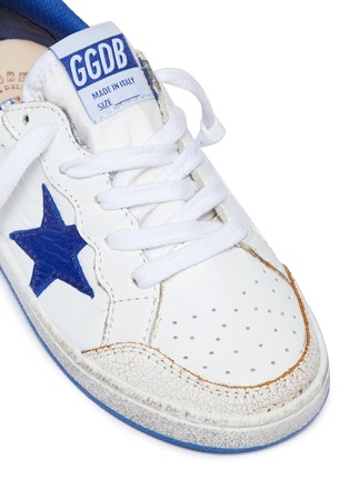 Detail View - Click To Enlarge - GOLDEN GOOSE - 'Ball Star' cracked panel leather toddler sneakers