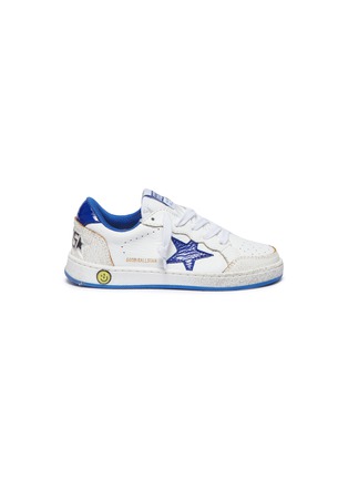 Main View - Click To Enlarge - GOLDEN GOOSE - 'Ball Star' cracked panel leather toddler sneakers
