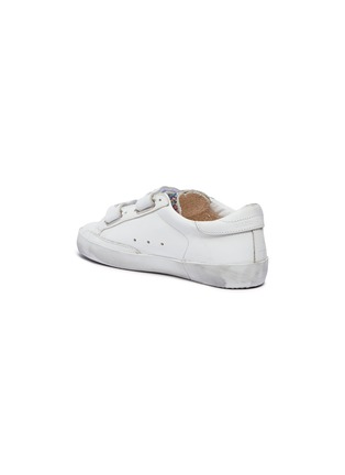 Figure View - Click To Enlarge - GOLDEN GOOSE - 'Old School' strass tongue leather kids sneakers