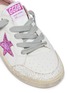 Detail View - Click To Enlarge - GOLDEN GOOSE - 'Ball Star' glitter cracked panel leather toddler sneakers