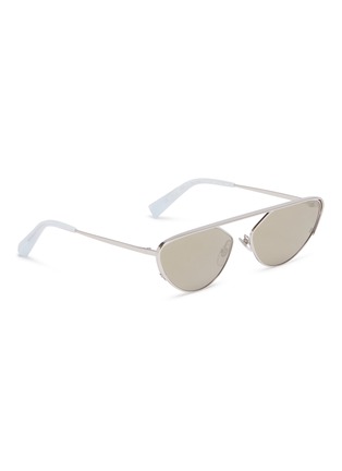 Figure View - Click To Enlarge - ALAIN MIKLI - Browbar mirror metal angular cat eye sunglasses
