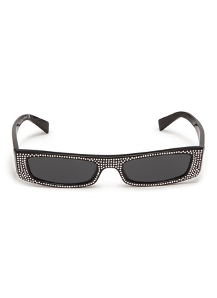 Main View - Click To Enlarge - ALAIN MIKLI - Glass crystal acetate square sunglasses