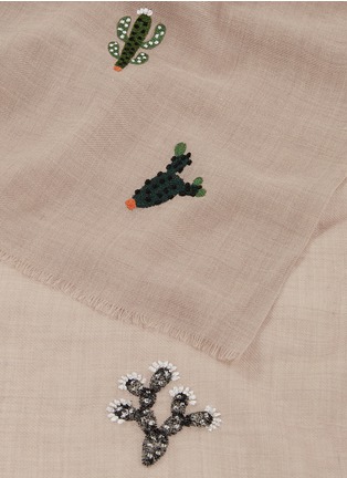 Detail View - Click To Enlarge - JANAVI - 'Cactus' embroidered wool-silk scarf