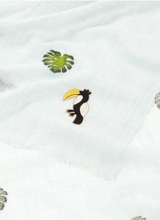 Detail View - Click To Enlarge - JANAVI - 'Toucans' embroidered wool-silk scarf