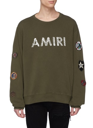 Main View - Click To Enlarge - AMIRI - Logo print mix patch sweatshirt