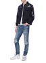 Figure View - Click To Enlarge - AMIRI - 'MX1' pleated patch ripped skinny jeans