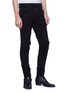 Front View - Click To Enlarge - AMIRI - 'MX1' pleated patch ripped skinny jeans