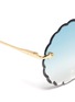 Detail View - Click To Enlarge - CHLOÉ - 'Rosie' rimless flower frame sunglasses