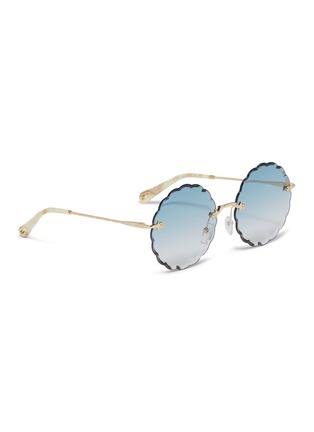 Figure View - Click To Enlarge - CHLOÉ - 'Rosie' rimless flower frame sunglasses