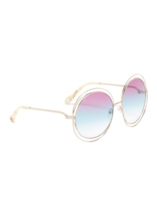 Figure View - Click To Enlarge - CHLOÉ - 'Carlina' overlap wire rim round sunglasses