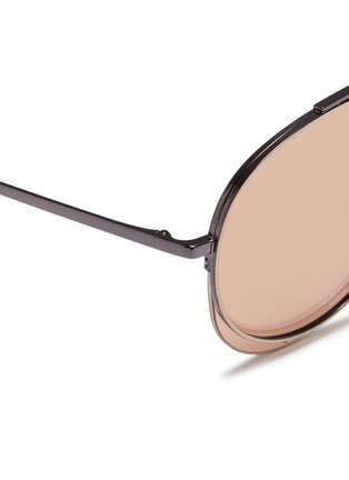 Detail View - Click To Enlarge - CHLOÉ - 'Romie' cutout circle mirror metal aviator sunglasses