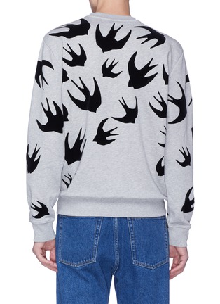 Back View - Click To Enlarge - MC Q - Swallow velvet flock print sweatshirt