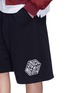 Detail View - Click To Enlarge - MC Q - Cube logo appliqué drop crotch sweat shorts