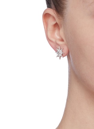 Figure View - Click To Enlarge - CZ BY KENNETH JAY LANE - Cubic zirconia pavé starburst stud earrings