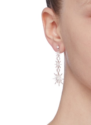 Figure View - Click To Enlarge - CZ BY KENNETH JAY LANE - Cubic zirconia pavé starburst link drop earrings
