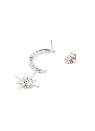 Detail View - Click To Enlarge - CZ BY KENNETH JAY LANE - Cubic zirconia pavé moon and starburst drop earrings