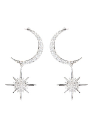 Main View - Click To Enlarge - CZ BY KENNETH JAY LANE - Cubic zirconia pavé moon and starburst drop earrings