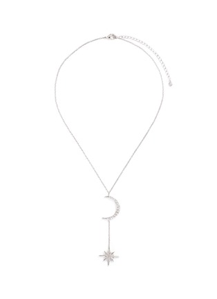 Main View - Click To Enlarge - CZ BY KENNETH JAY LANE - Cubic zirconia moon and starburst pendant necklace