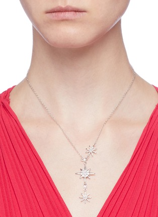 Figure View - Click To Enlarge - CZ BY KENNETH JAY LANE - Cubic zirconia starburst pendant necklace