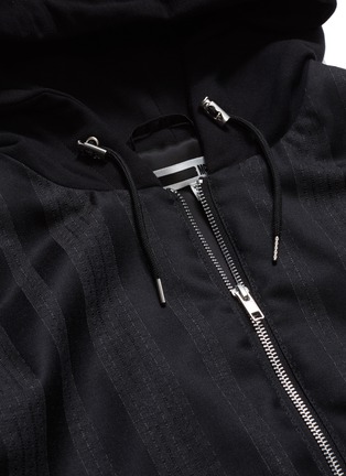  - MC Q - Stripe virgin wool-cotton hooded jacket