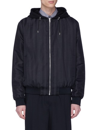 Main View - Click To Enlarge - MC Q - Stripe virgin wool-cotton hooded jacket