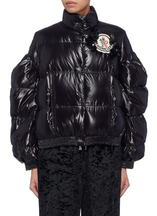 Main View - Click To Enlarge - MONCLER - x Simone Rocha 'Carrie' embellished logo down puffer jacket