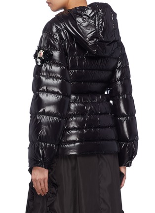 Back View - Click To Enlarge - MONCLER GENIUS - x Simone Rocha 'Lolly' bow front peplum down puffer jacket