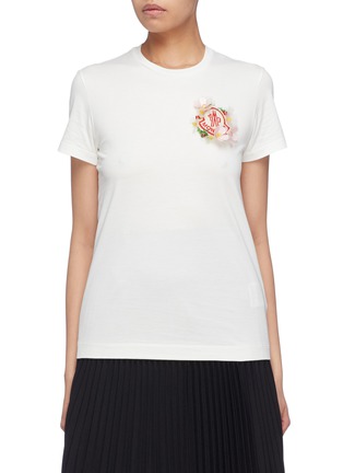 Main View - Click To Enlarge - MONCLER GENIUS - x Simone Rocha logo embellished appliqué T-shirt