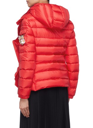 Back View - Click To Enlarge - MONCLER - x Simone Rocha 'Darcy' ruffle stripe hooded down puffer jacket