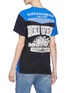 Back View - Click To Enlarge - DRY CLEAN ONLY - 'Rally' colourblock graphic print panel T-shirt
