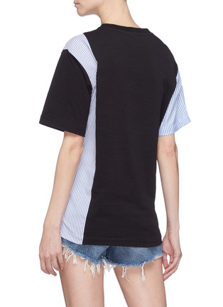 Back View - Click To Enlarge - DRY CLEAN ONLY - 'Rider' Chantilly lace stripe graphic print panel T-shirt