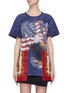 Main View - Click To Enlarge - DRY CLEAN ONLY - 'American Eagle' mesh yoke graphic print panel T-shirt