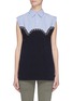 Main View - Click To Enlarge - DRY CLEAN ONLY - Stripe shirt panel graphic print sleeveless top