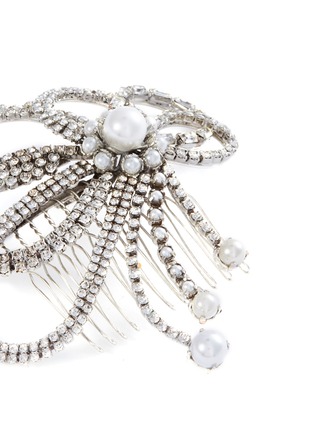 Detail View - Click To Enlarge - ERICKSON BEAMON - 'Knights' Swarovski crystal glass pearl hair comb