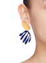OOAK - 'Abstract Leaf' mismatched detachable drop earrings