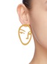 Front View - Click To Enlarge - OOAK - 'Portrait Silhouette' detachable layered single earring