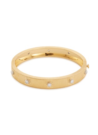 Main View - Click To Enlarge - BUCCELLATI - 'Marci' diamond floral yellow and white gold bangle